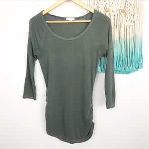 James Perse Skinny Ruched Baseball Tee